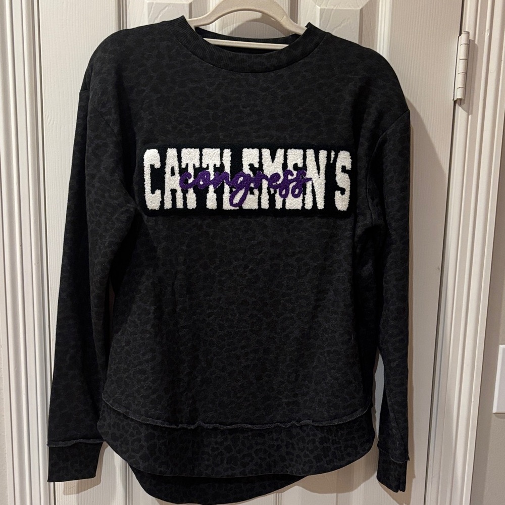 Leopard Print Black “Cattlemen's Congress”Sweatshirt - FFA or 4H